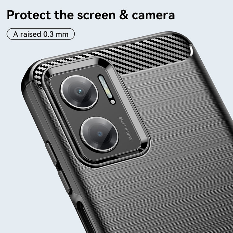 For Xiaomi Redmi 10 Prime+ 5G Brushed Texture Carbon Fiber TPU Case(Black) by buy2fix