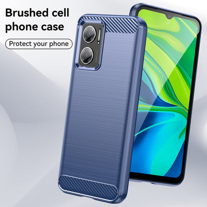 For Xiaomi Redmi 10 Prime+ 5G Brushed Texture Carbon Fiber TPU Case(Blue) by buy2fix