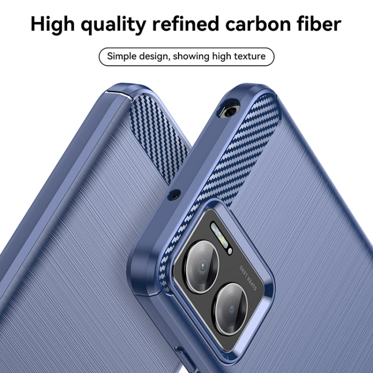 For Xiaomi Redmi 10 Prime+ 5G Brushed Texture Carbon Fiber TPU Case(Blue) by buy2fix