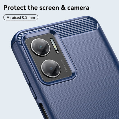 For Xiaomi Redmi 10 Prime+ 5G Brushed Texture Carbon Fiber TPU Case(Blue) by buy2fix