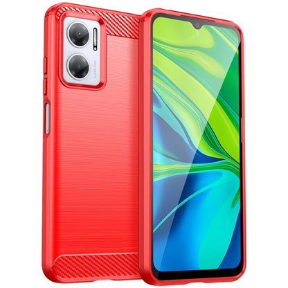 For Xiaomi Redmi 10 Prime+ 5G Brushed Texture Carbon Fiber TPU Case(Red) by buy2fix