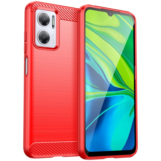 For Xiaomi Redmi 10 Prime+ 5G Brushed Texture Carbon Fiber TPU Case(Red) by buy2fix