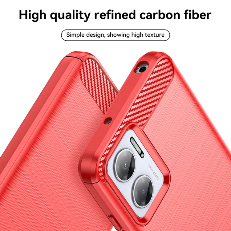 For Xiaomi Redmi 10 Prime+ 5G Brushed Texture Carbon Fiber TPU Case(Red) by buy2fix