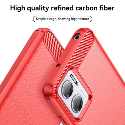 For Xiaomi Redmi 10 Prime+ 5G Brushed Texture Carbon Fiber TPU Case(Red) by buy2fix