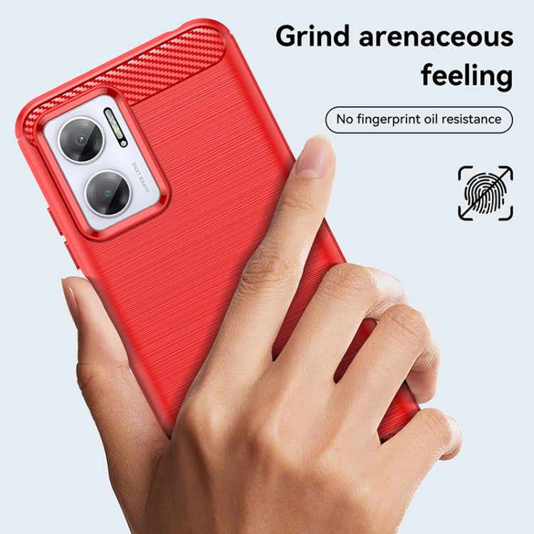 For Xiaomi Redmi 10 Prime+ 5G Brushed Texture Carbon Fiber TPU Case(Red) by buy2fix