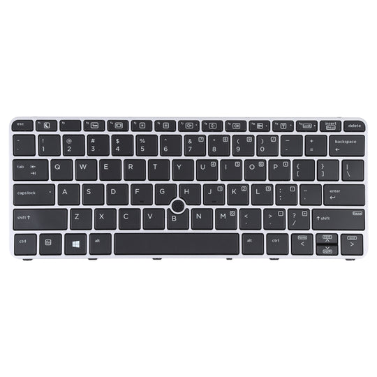 Für HP EliteBook 820 G3 US-Version Tastatur mit Hintergrundbeleuchtung und Zeigen (Silber)