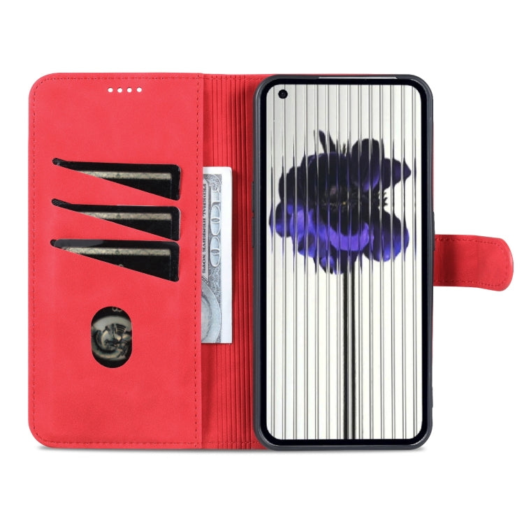 For Nothing Phone 1 AZNS Skin Feel Calf Texture Flip Leather Phone Case (Red) - Nothing Cases by AZNS | Online Shopping UK | buy2fix