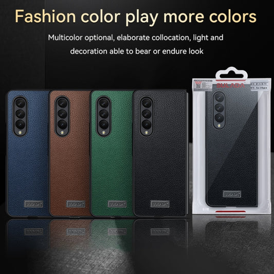 For Samsung Galaxy Z Fold4 SULADA Shockproof TPU + Handmade Leather Phone Case(Black) - Galaxy Z Fold4 5G Cases by SULADA | Online Shopping UK | buy2fix