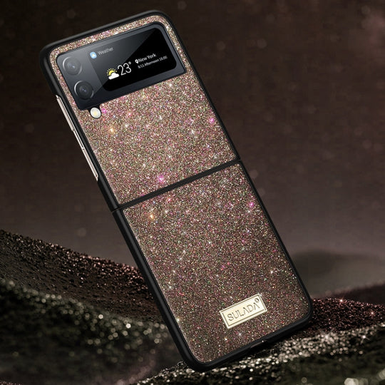 Pour Samsung Galaxy Z Flip4 SULADA TPU antichoc + étui de téléphone en cuir fait à la main (coloré)