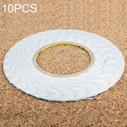 10 PCS 1 mm ruban adhésif double face pour la réparation du panneau tactile du téléphone, longueur: 50 m (blanc)