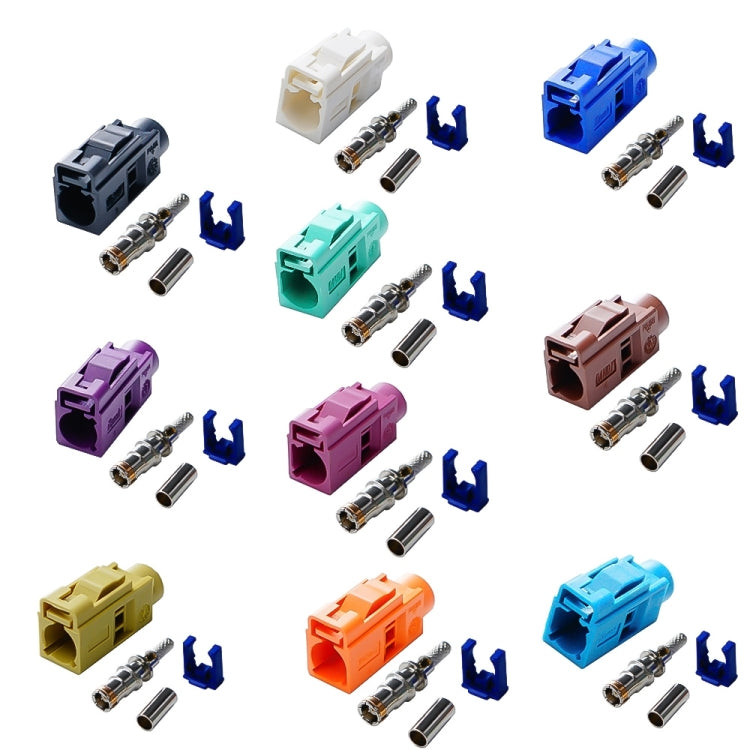 For RG174 Cable Fakra Radio Crimp Female Jack / Plug Connector with Phantom RF Coaxial(Fakra H) by buy2fix