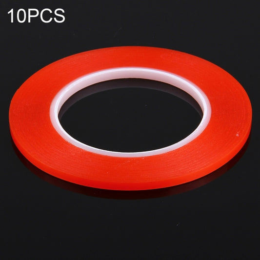 10 PCS 2mm Width Double Sided Adhesive Sticker Tape, Length: 25m(Red) - Adhesive Sticker by buy2fix | Online Shopping UK | buy2fix