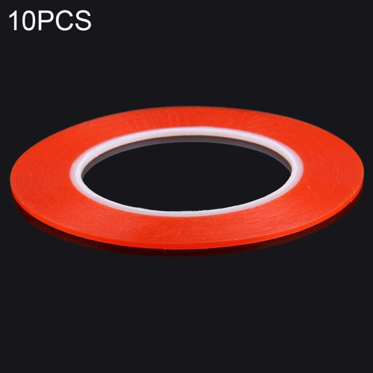 10 PCS 5mm Width Double Sided Adhesive Sticker Tape, Length: 25m(Red) - Adhesive Sticker by buy2fix | Online Shopping UK | buy2fix