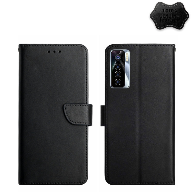 For Tecno Camon 17 Pro Genuine Leather Fingerprint-proof Horizontal Flip Phone Case(Black) by buy2fix