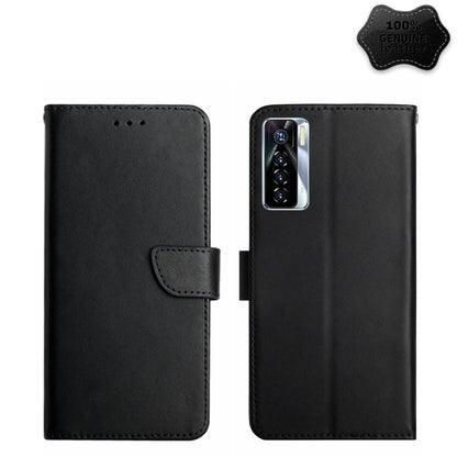 For Tecno Camon 17 Pro Genuine Leather Fingerprint-proof Horizontal Flip Phone Case(Black) by buy2fix