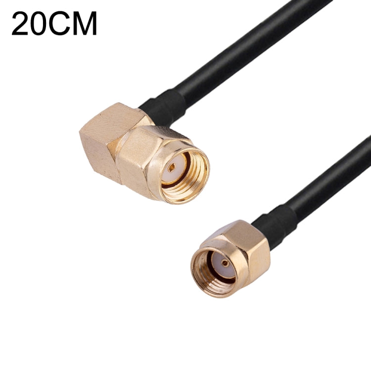 RP-SMA Male Elbow to RP-SMA Male RG174 RF Coaxial Adapter Cable, Length: 20cm by buy2fix