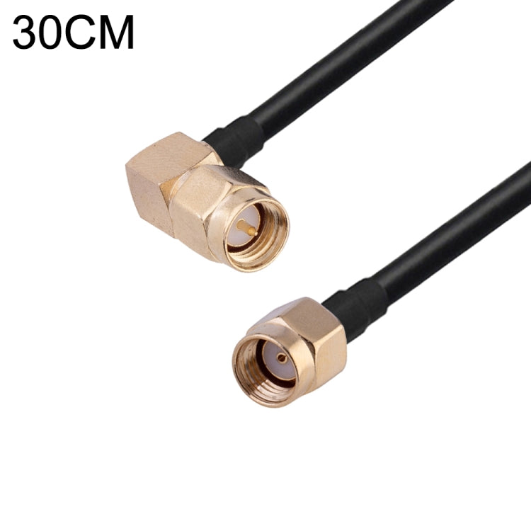 SMA Male Elbow to PR-SMA Male RG174 RF Coaxial Adapter Cable, Length: 30cm by buy2fix