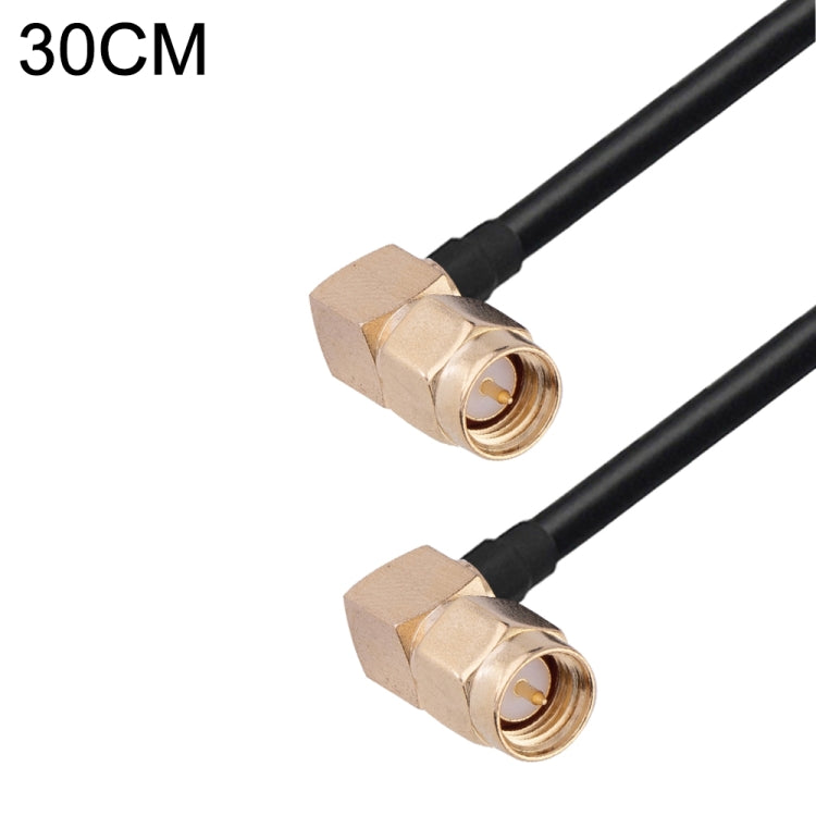 SMA Male Elbow to SMA Male Elbow RG174 RF Coaxial Adapter Cable, Length: 30cm by buy2fix