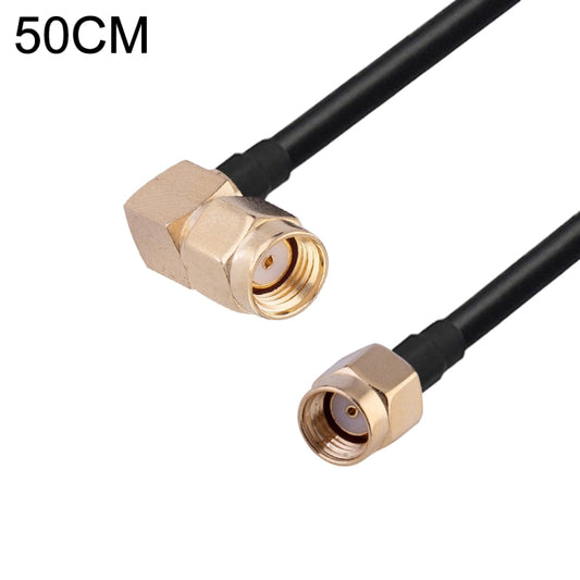RP-SMA Male Elbow to RP-SMA Male RG174 RF Coaxial Adapter Cable, Length: 50cm by buy2fix