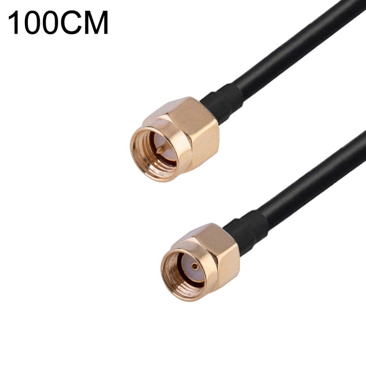 RP-SMA Male to SMA Male RG174 RF Coaxial Adapter Cable, Length: 1m by buy2fix