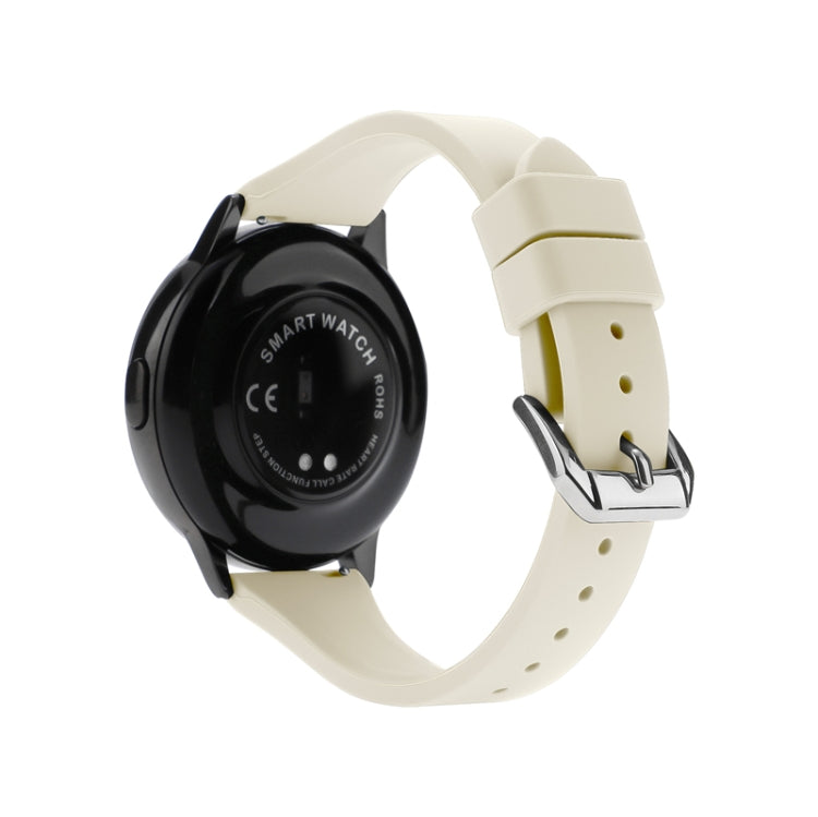 22mm Universal T-buckle Silicone Watch Band(Antique White) - 22mm Bands by buy2fix | Online Shopping UK | buy2fix