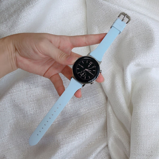 22mm Universal T-buckle Silicone Watch Band(Lake Blue) - 22mm Bands by buy2fix | Online Shopping UK | buy2fix