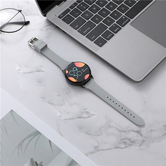 22mm Universal T-buckle Silicone Watch Band(Cloudy Grey) - 22mm Bands by buy2fix | Online Shopping UK | buy2fix