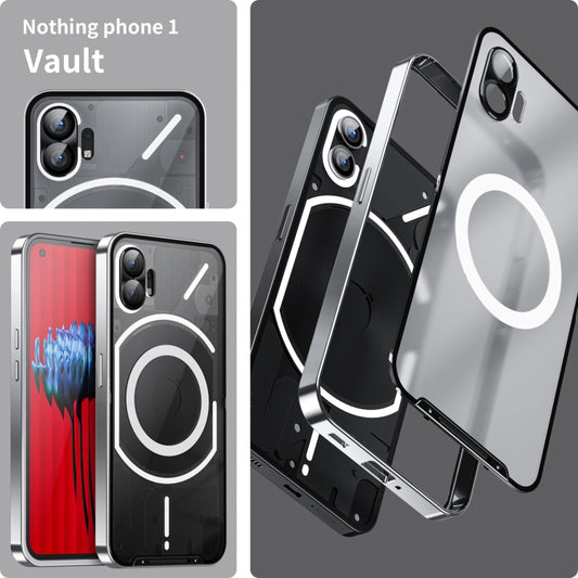 For Nothing Phone 1 Full Coverage Magnetic Phone Case(Silver) - Nothing Cases by buy2fix | Online Shopping UK | buy2fix