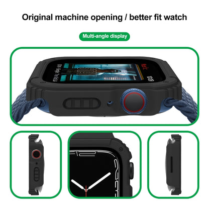 2 in 1 Screen Tempered Glass Film Protective Case For Apple Watch Series 9 / 8 / 7 41mm(Black) - Watch Cases by buy2fix | Online Shopping UK | buy2fix