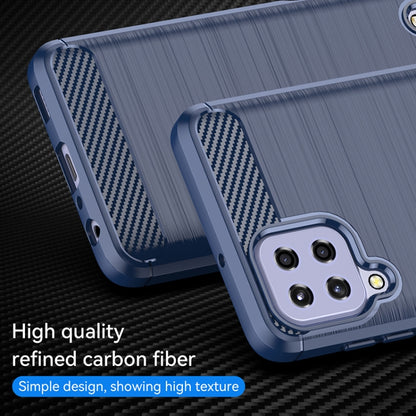 For Samsung Galaxy F22 Brushed Texture Carbon Fiber TPU Phone Case(Blue) by buy2fix