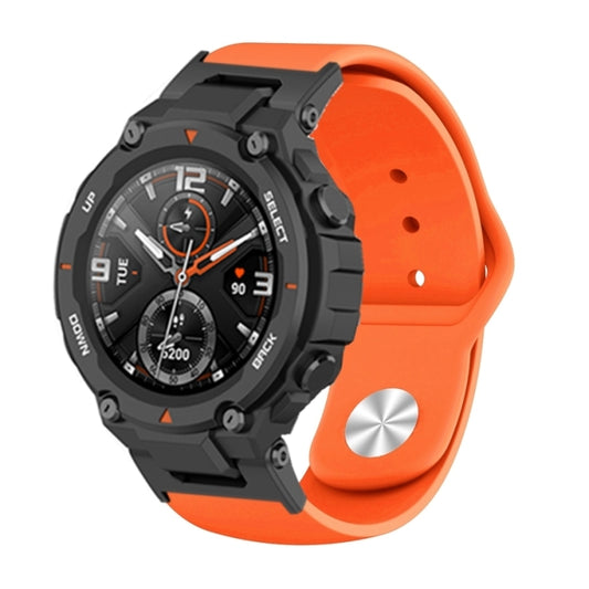 For Amazfit T-Rex / T-Rex Pro / Ares Silicone Reverse Buckle Watch Band(Orange) - Watch Bands by buy2fix | Online Shopping UK | buy2fix