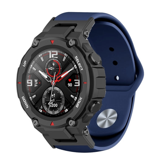 For Amazfit T-Rex / T-Rex Pro / Ares Silicone Reverse Buckle Watch Band(Midnight Blue) - Watch Bands by buy2fix | Online Shopping UK | buy2fix