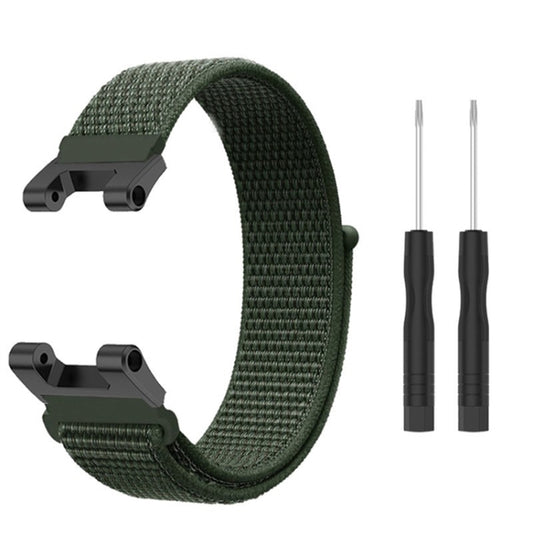 For Amazfit T-Rex / T-Rex Pro / Ares Nylon Loop Watch Band(Army Green) - Watch Bands by buy2fix | Online Shopping UK | buy2fix