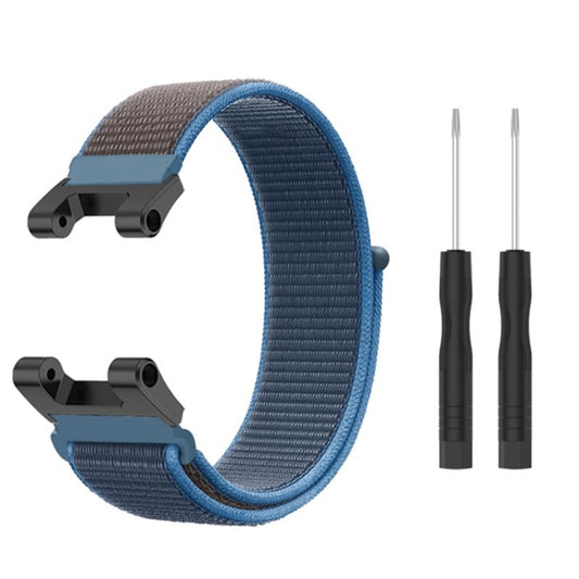 For Amazfit T-Rex / T-Rex Pro / Ares Nylon Loop Watch Band(Dark Blue) - Watch Bands by buy2fix | Online Shopping UK | buy2fix