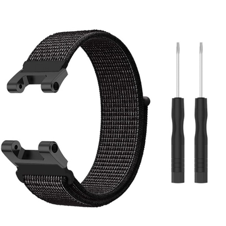 For Amazfit T-Rex / T-Rex Pro / Ares Nylon Loop Watch Band(Black) by buy2fix