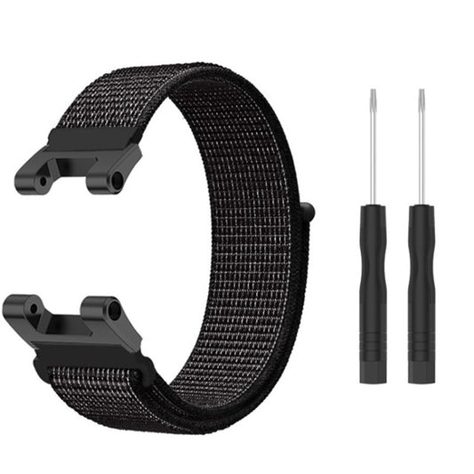 For Amazfit T-Rex / T-Rex Pro / Ares Nylon Loop Watch Band(Black) - Watch Bands by buy2fix | Online Shopping UK | buy2fix