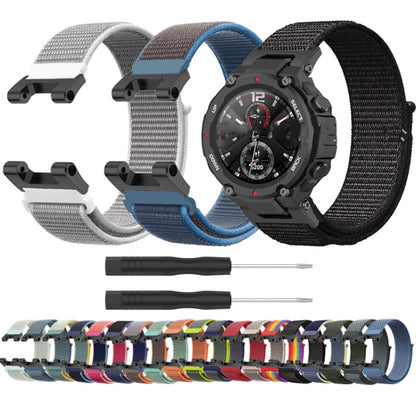 For Amazfit T-Rex / T-Rex Pro / Ares Nylon Loop Watch Band(Grey Green) - Watch Bands by buy2fix | Online Shopping UK | buy2fix