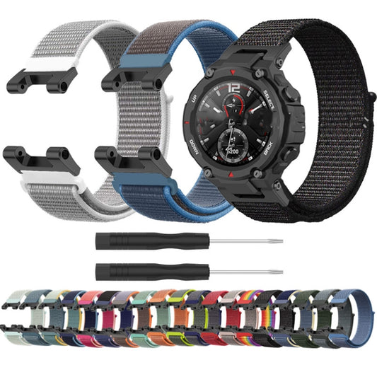 For Amazfit T-Rex / T-Rex Pro / Ares Nylon Loop Watch Band(Dark Blue) - Watch Bands by buy2fix | Online Shopping UK | buy2fix