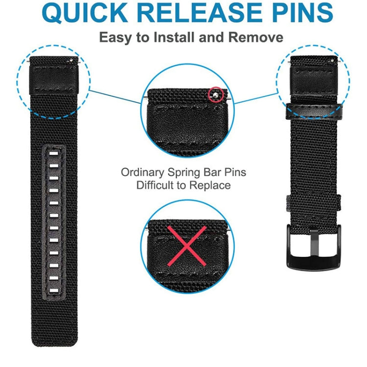 For Amazfit T-Rex / T-Rex Pro / Ares Leather Nylon Watch Band(Khaki) by buy2fix