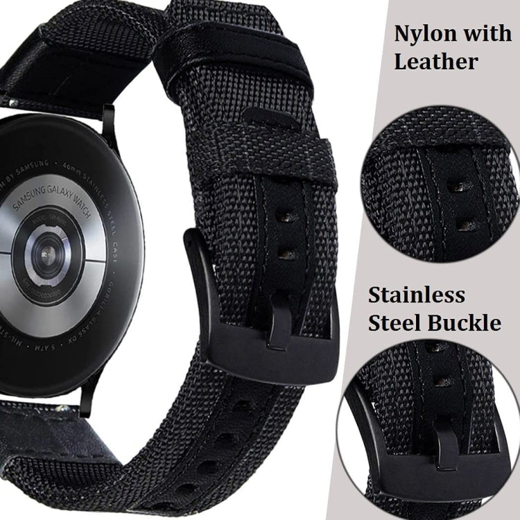 For Amazfit T-Rex / T-Rex Pro / Ares Leather Nylon Watch Band(Khaki) by buy2fix