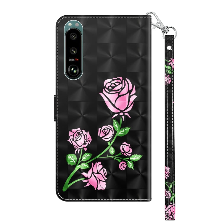 For Sony Xperia 5 III 3D Painted Leather Phone Case(Rose) by buy2fix