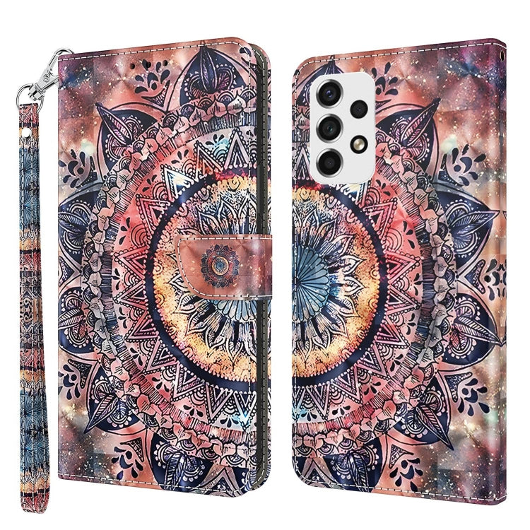 For Samsung Galaxy A52 5G / A52s 3D Painted Leather Phone Case(Colorful Mandala) by buy2fix
