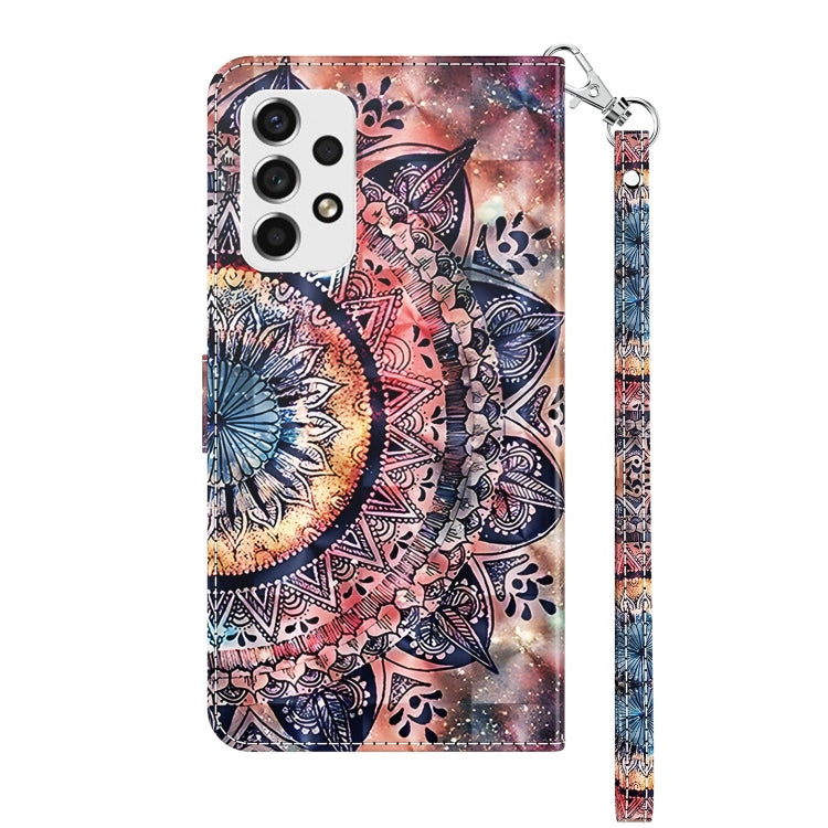 For Samsung Galaxy A52 5G / A52s 3D Painted Leather Phone Case(Colorful Mandala) by buy2fix