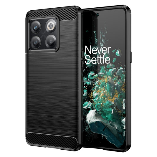 For OnePlus 10T Brushed Texture Carbon Fiber TPU Phone Case (Black) - OnePlus Cases by buy2fix | Online Shopping UK | buy2fix