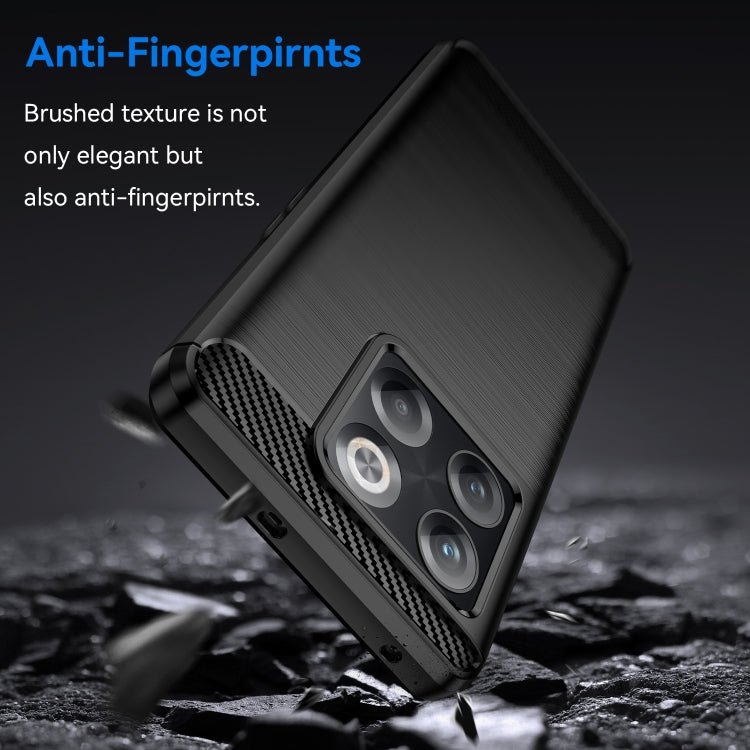 For OnePlus 10T Brushed Texture Carbon Fiber TPU Phone Case (Black) - OnePlus Cases by buy2fix | Online Shopping UK | buy2fix