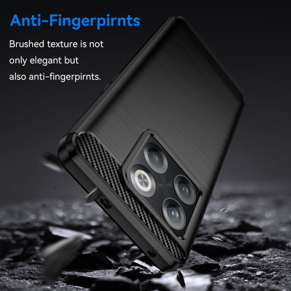 For OnePlus 10T Brushed Texture Carbon Fiber TPU Phone Case (Black) - OnePlus Cases by buy2fix | Online Shopping UK | buy2fix