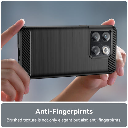 For OnePlus 10T Brushed Texture Carbon Fiber TPU Phone Case (Black) - OnePlus Cases by buy2fix | Online Shopping UK | buy2fix