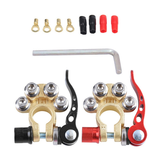 1 Pair Car Battery Terminals Quick Disconnect Cables Connectors, with L Wrench + Terminal - Booster Cable & Clip by buy2fix | Online Shopping UK | buy2fix