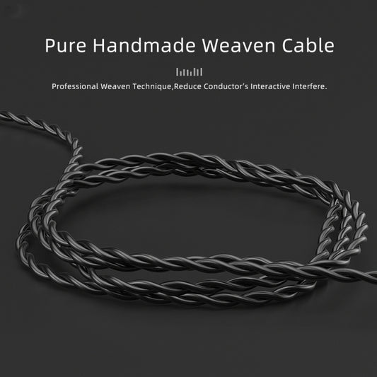 CVJ V2 1.25m Oxygen-free Copper Original 3.5mm Elbow Earphone Cable, Style:0.78mm No Mic(Black) - Cable & Splitter by CVJ | Online Shopping UK | buy2fix