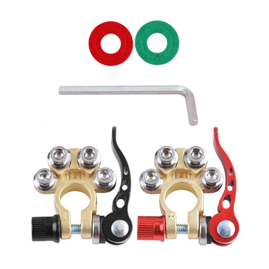1 Pair Car Battery Terminals Quick Disconnect Cables Connectors, with L Wrench + Insulation Pad - Booster Cable & Clip by buy2fix | Online Shopping UK | buy2fix